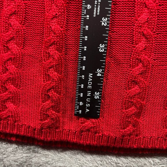 Jessica Howard Women NWT New Sweater Dress Cable Knit V-Neck Red Size 2X J102 - Picture 6 of 9